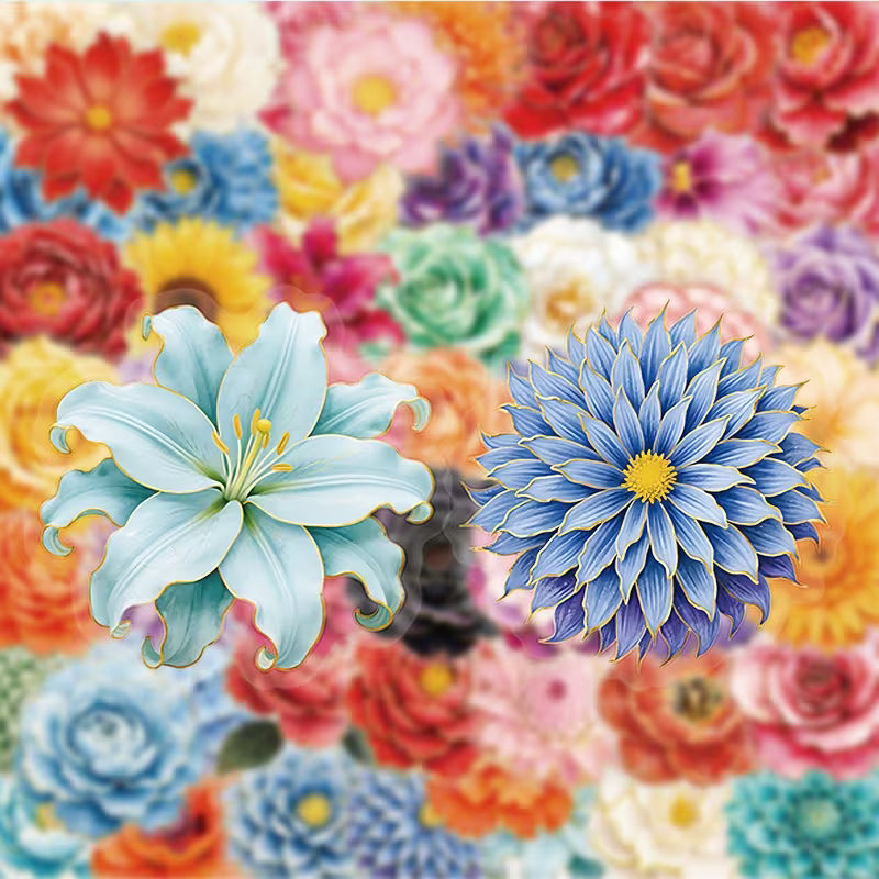 Stickers de flores clear variedad