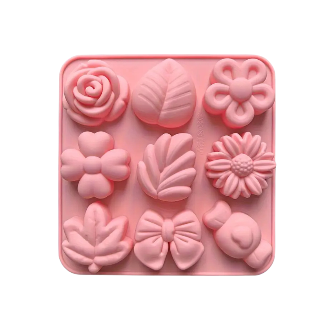 Molde flores,hoja y lazo mixtas