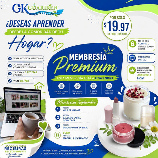 Membresía Premium Digital de Recetas Club Guariken