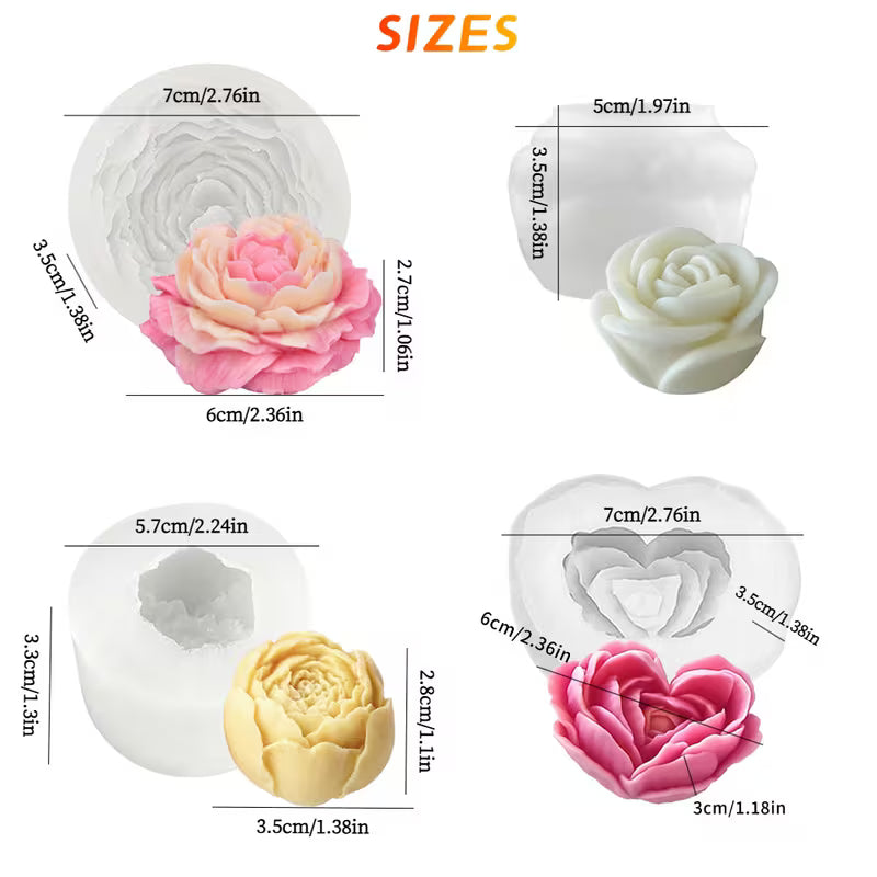 Molde 4 Diferentes Flores