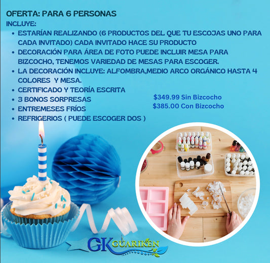 Celebra tu cumpleaños (Taller para 6 invitados) con Decoración