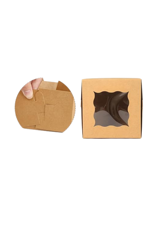 Caja color Kraft con ventana